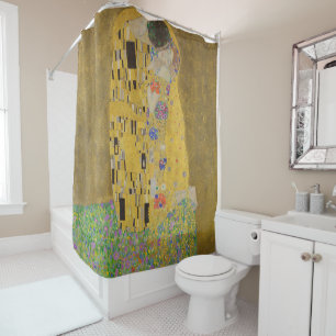 De Geliefden Kustende Omhelzing door Gustav Klimt Douchegordijn