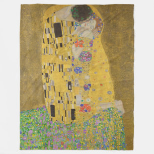 De Geliefden Kustende Omhelzing door Gustav Klimt Fleece Deken