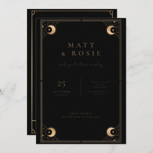 De geliefden nodigen uit, Tarot bruiloft uitnodigi Kaart (Voorkant / Achterkant)