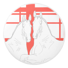 De Geliefden Paarden Keramische Knop