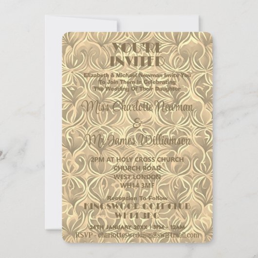 De geliefden Tarot Gold Photo bruiloft uitnodiging (Achterkant)