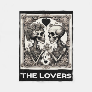 De geliefden Tarot Kaart Skeleton Gothic Hallow Fleece Deken