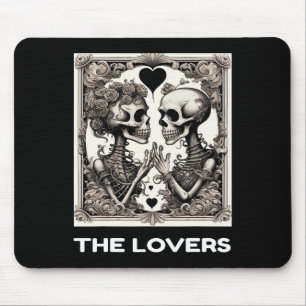De geliefden  Tarot Kaart Skeleton Gothic Hallow Muismat