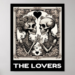 De geliefden Tarot Kaart Skeleton Gothic Hallow Poster