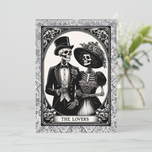 De geliefden Tarot Victoriaans kant Gotische bruil Kaart (Staand voorkant)
