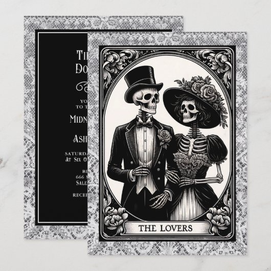 De geliefden Tarot Victoriaans kant Gotische bruil Kaart (Voorkant / Achterkant)