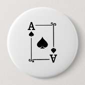 De gelijke Ace Spades Suit het Spelen Kaarten Mode Ronde Button 4,0 Cm (Voorkant)