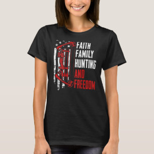 De gelovige familie jaagt op de vrijheidsboogschut t-shirt