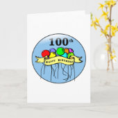 De gelukkige 100ste impulsen van de Verjaardag Kaart (Gele Bloem)
