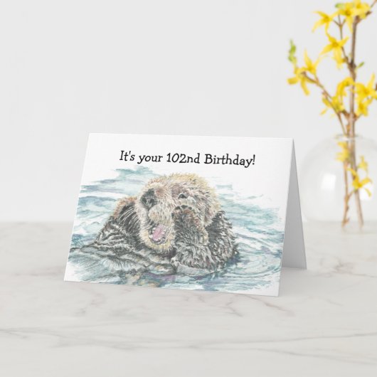 De gelukkige 102ste Leuke Opgewekte Humoristische Kaart (Gele Bloem)