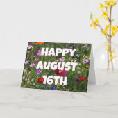 De gelukkige 16 BloemenKaart van Augustus Kaart (Gele Bloem)
