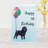 De Gelukkige 1st Verjaardag van Affenpinscher Kaart (Gele Bloem)