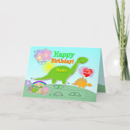 De gelukkige 3D Besnoeiing van Dino Name van de Kaart