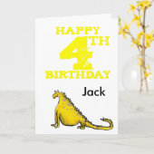 De gelukkige 4de dinosaurus van de kaart (Gele Bloem)