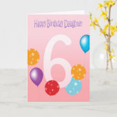 De gelukkige 6de Dochter van de Verjaardag - Kaart (Gele Bloem)