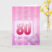 De gelukkige 80ste groot-Tante Mum van de Kaart (Gele Bloem)