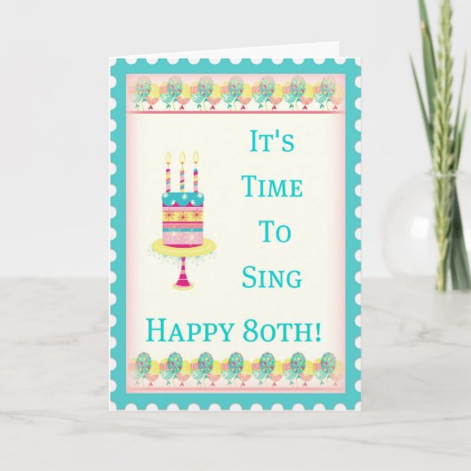De gelukkige 80ste Kaart van de Verjaardag (Voorkant)