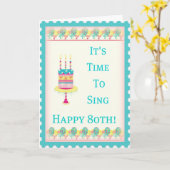 De gelukkige 80ste Kaart van de Verjaardag (Gele Bloem)