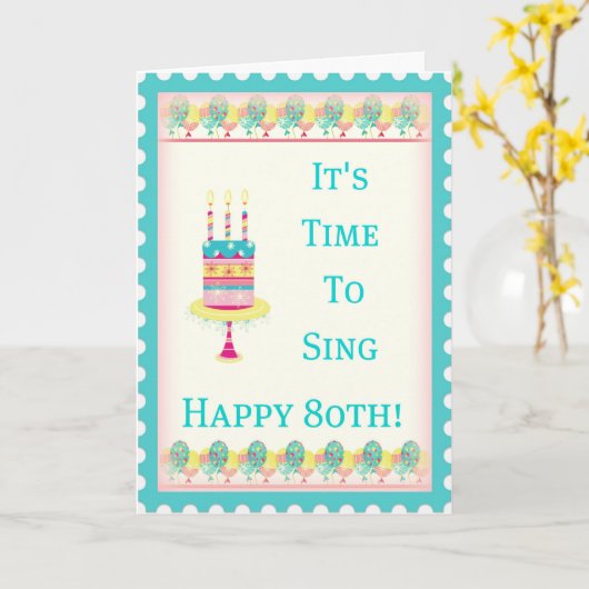 De gelukkige 80ste Kaart van de Verjaardag (Gele Bloem)