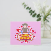 De gelukkige Aap van de Verjaardag Briefkaart (Staand voorkant)