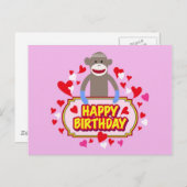 De gelukkige Aap van de Verjaardag Briefkaart (Voorkant / Achterkant)