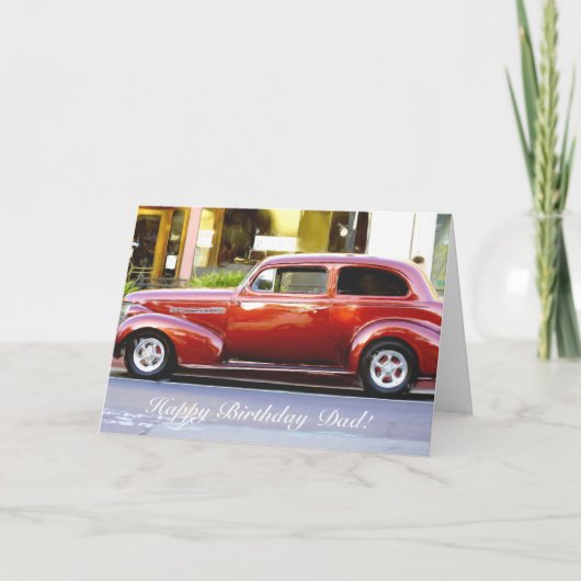 De gelukkige Auto van de Papa van de Verjaardag Kaart (Voorkant)