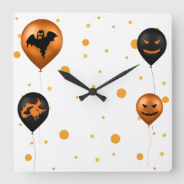 De gelukkige Ballons van de Partij van Halloween Vierkante Klok