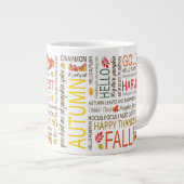 De gelukkige Berichten van de Herfst met de Afbeel Grote Koffiekop (Voorkant rechts)