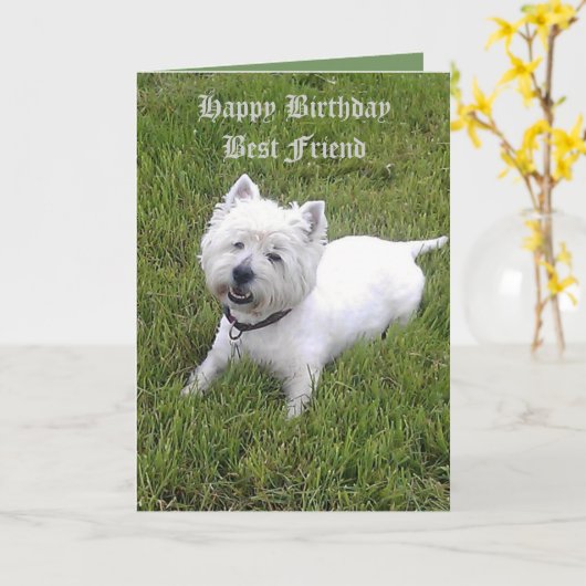 De gelukkige Beste Vriend van de Verjaardag Kaart (Gele Bloem)