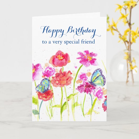 De gelukkige Blauwe Vlinders van de Vriend van de Kaart (Gele Bloem)