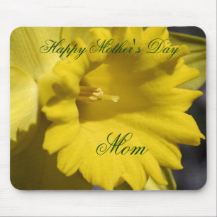 De gelukkige Bloem Mousepad van de Gele narcis van Muismat