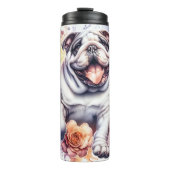 De gelukkige bloemenhaven van Bulldog Thermosbeker (Voorkant)