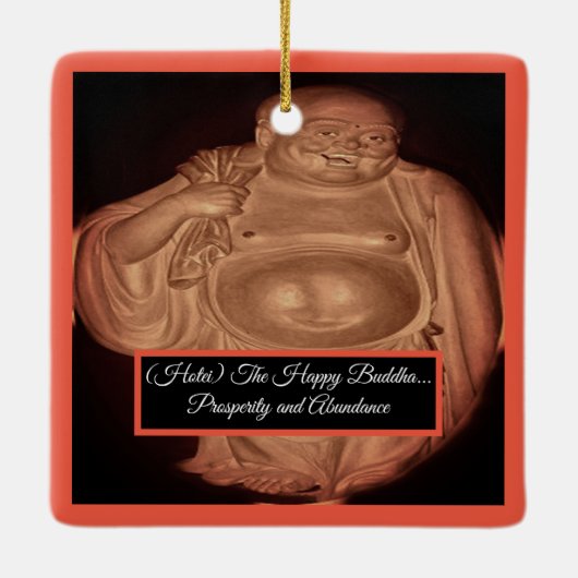 De gelukkige Boeddha Keramisch Ornament (Achterkant)