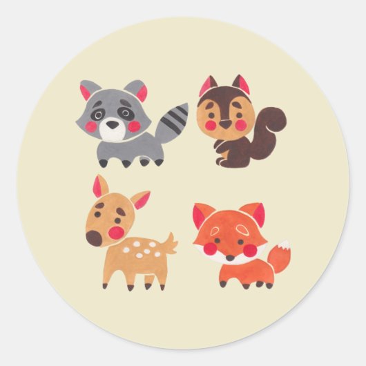 De gelukkige bosvriend ronde sticker (Voorkant)
