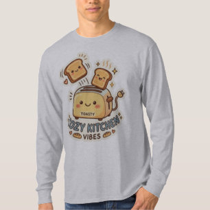 De Gelukkige Broodrooster   Grappige Ontbijt Stick T-shirt