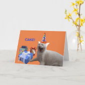 De gelukkige CAKE van de Verjaardag Kaart (Gele Bloem)