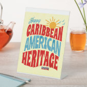 de gelukkige caribische amerikaanse erfgoedmaand reclamebord met voetstuk (Insitu)