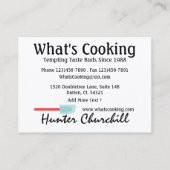 De gelukkige chef-kok - SRF Visitekaartje (Achterkant)