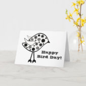 De gelukkige Dag van de Vogel, pretgroet, zwarte & Kaart (Gele Bloem)