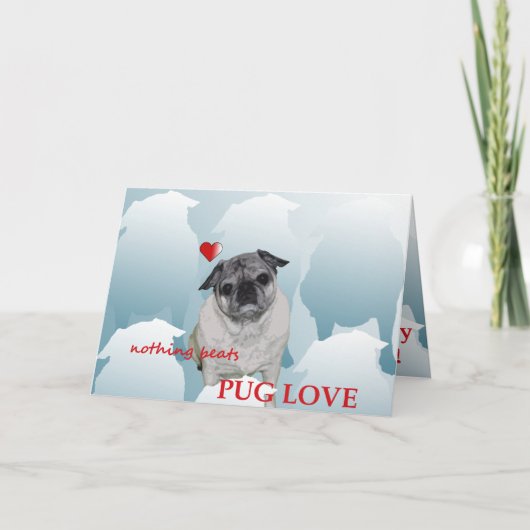 De gelukkige Dag van Valentijn van Pug en me xo Feestdagen Kaart (Voorkant)