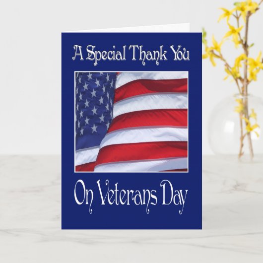 De gelukkige Dag van Veteranen dankt u kaardt Kaart (Gele Bloem)
