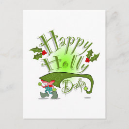 De gelukkige Dagen van de Hulst Feestdagenkaart