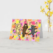 De gelukkige Dansende Stip van de Cartoon van het Kaart (Gele Bloem)