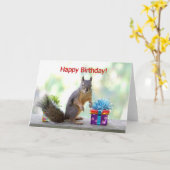 De gelukkige Eekhoorn van de Verjaardag Kaart (Gele Bloem)