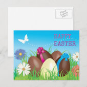 De gelukkige Eieren van de Chocolade van Pasen Feestdagenkaart (Voorkant / Achterkant)