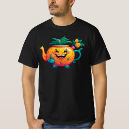 De gelukkige en welvarende ananastheepot t-shirt
