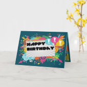 De gelukkige Explosie van de Verjaardag Kaart (Gele Bloem)