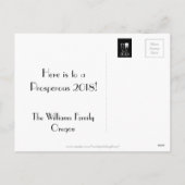 De gelukkige Fluit van Champagne van het Nieuwjaar Feestdagenkaart (Achterkant)