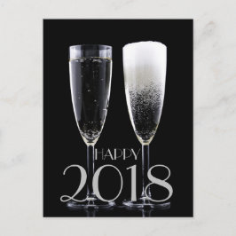 De gelukkige Fluit van Champagne van het Nieuwjaar Feestdagenkaart