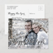 De GELUKKIGE Foto van de Douane van het Manuscript Feestdagenkaart (Voorkant / Achterkant)